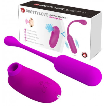 Комплект из виброяйца и вакуумного стимулятора Pretty Love CURUPIRA Multifunctional 2 in 1, BI-014872W