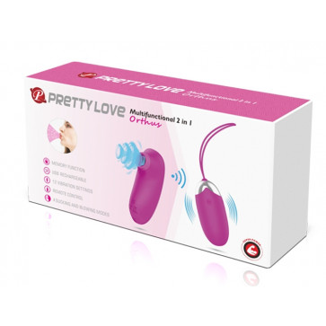 Комплект из виброяйца и вакуумного стимулятора Pretty Love ORTHUS Multifunctional 2 in 1, BI-014901W