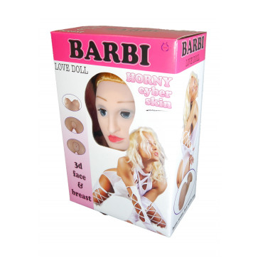 Надувная кукла " BARBI 3D " с вставкой из киберкожи и вибростимуляцией. BS2600021