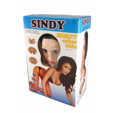 Надувная кукла " SINDY 3D " с вставкой из киберкожи и вибростимуляцией. BS2600020