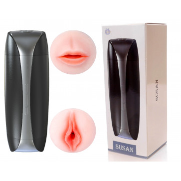 Мастурбатор с двумя входами и вибростимуляцией BOSS SUSAN Double Delight 2.0 - 36 functions USB, BS2600132