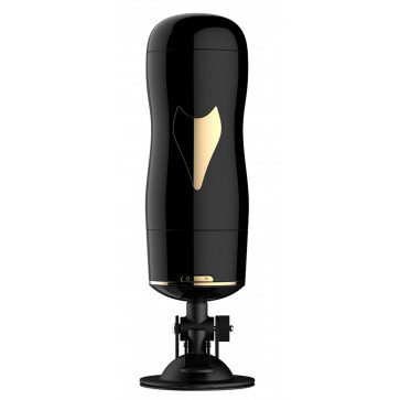 Мастурбатор с двумя входами на присоске FOX Vibrating Masturbation Cup Black, BS6300056