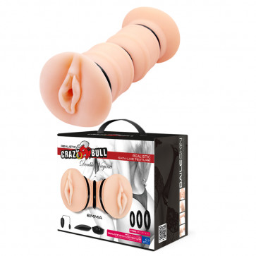 Мастурбатор-вагина с двумя входами и вибрацией CRAZY BULL - EMMA Double Vagina, BM-009148ZH