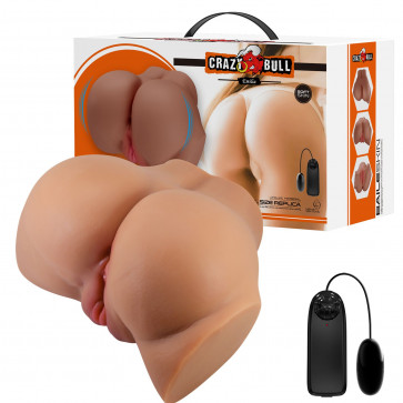 Мастурбатор вагина-анус с вибрацией Crazy Bull - Emilia Latinos soft skin, BM-009245Z-1