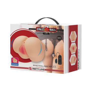 Мастурбатор вагина-анус с вибрацией Crazy Bull - Kylie soft skin, BM-009246Z