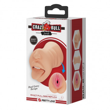 Мастурбатор c двумя входами Crazy Bull - Sarah soft skin, BM-009240N