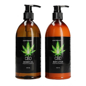 Набор для ванны и душа CBD Luxe Care set - GREEN TEA & HEMP OIL ( 2 предмета )