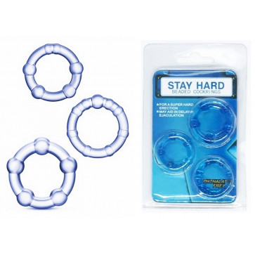 Набор эрекционных колец Stay hard, CN-330300012 Blue