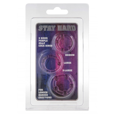 Набор из 3 шт эрекционных колец STAY HARD - Three Rings Purple, 35500-PURPLE