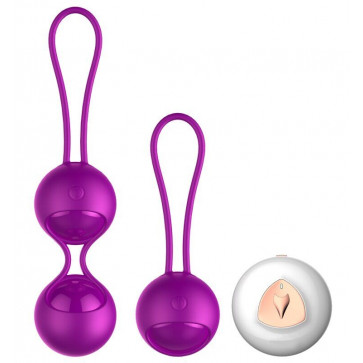 Набор вагинальных шариков с вибрацией и с пультом дистационного управления FOX - Vibrating Silicone Kegel Balls Set USB, BS6300003