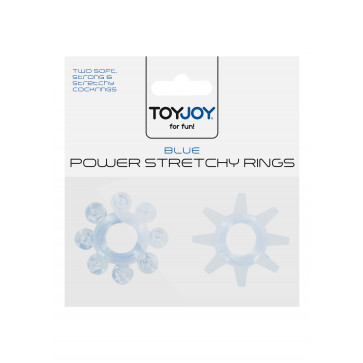 Набор из 2 шт колец на пенис Toy Joy - Power Stretchy Rings 2pcs Blue, 10459-BLUE