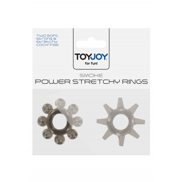 Набор из 2 шт колец на пенис Toy Joy - Power Stretchy Rings 2pcs Grey, 10459-GREY