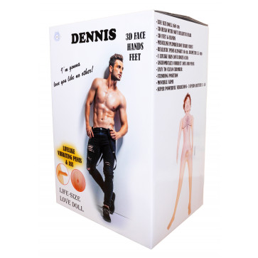 Надувная кукла DENNIS 3D с вставкой из киберкожи и вибростимуляцией. BS5900003