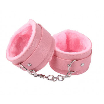 Наручникми с мехом SKN-C049, PINK