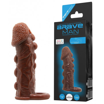 Насадка - презерватив Brave Man, BI-016012 ( коричневая )