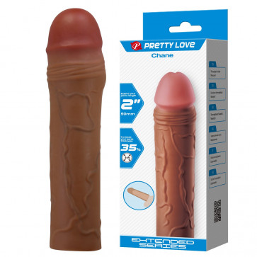Удлиняющая насадка презерватив Pretty Love - Chane 2" Brown, BI-026254-1