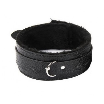 Ошейник с мехом SKN-C056, BLACK