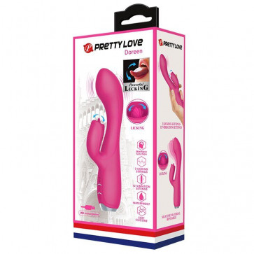 Премиум вибратор с клиторальным язычком Pretty Love " DOREEN " BI-014754-1