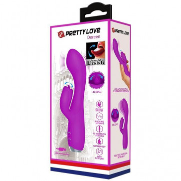 Премиум вибратор с клиторальным язычком Pretty Love " DOREEN " BI-014754