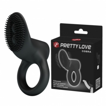 Эрекционное кольцо - Cock Ring With On-Contact Vibrator, 100% Silicone, 2 LR1130 Batteries