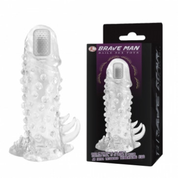 Насадка на член - Penis Sleeve 1, On-Contact Vibrator On The Top, Crystal