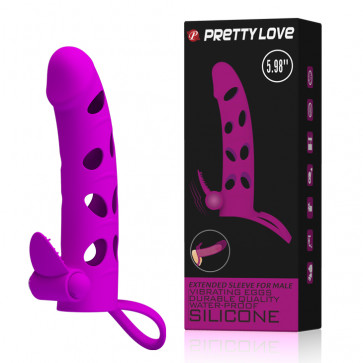 Насадка на член - Pretty Love 6" Vibrating Penis Sleeve Pink