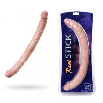 Двусторонний фаллоимитатор Toyfa Realstick Nude реалистичный, PVC, телесный, 34 см