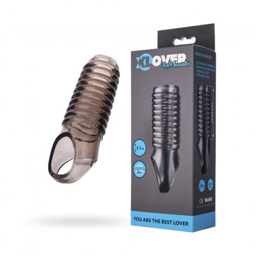 Насадка Toyfa XLover, для увеличения размера, TPE, черная прозрачная, 11 см
