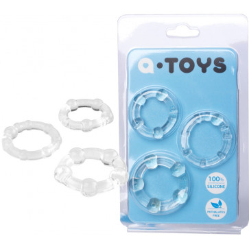 Набор колец Toyfa A-Toys, силикон, прозрачный, Ø 3,5/3/2 см