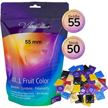 Презервативи - Vibratissimo XX ... L Fruit Color, 55 мм, 50 шт.