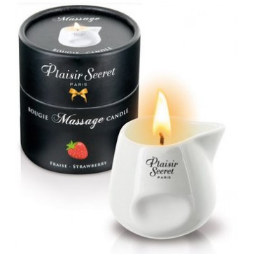 Массажная свеча - Plaisirs Secrets Massage Candle Strawberry, 80 мл