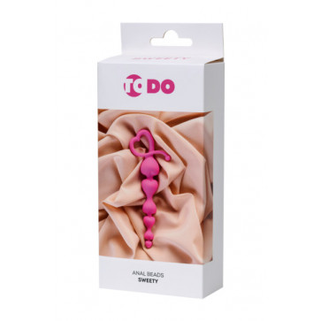 Анальная цепочка ToDo By Toyfa Sweety, силикон, розовая, 18,5 см, ø 3,1 см