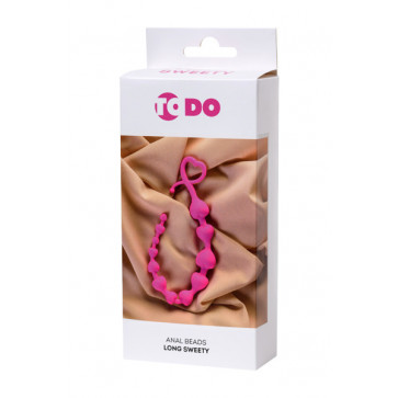 Анальная цепочка ToDo By Toyfa Long Sweety, силикон, розовая, 34 см, ø 2,7 см