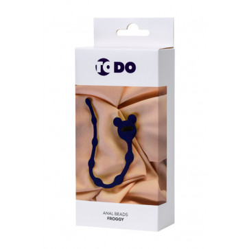 Анальная цепочка ToDo By Toyfa Froggy, силикон, синяя, 27,4 см, ø 1,4 см