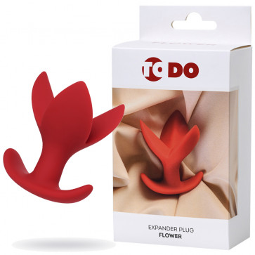 Расширяющая анальная пробка ToDo By Toyfa Flower, силикон, красная, 9 см, ø 6 см