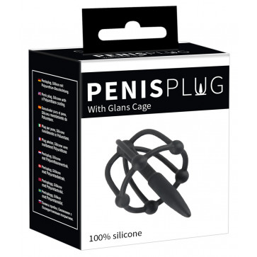Стимулятор уретры - Penis Plug with Glans Cage