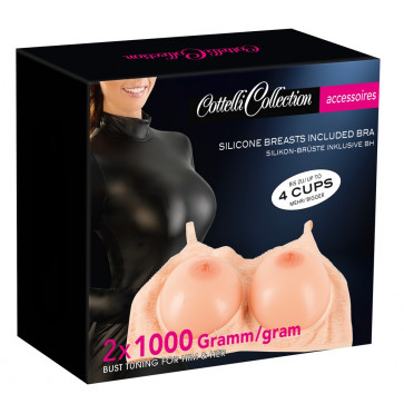 Силиконовая грудь - 2460769 Cottelli Collection Breasts With Bra, телесный, S-L