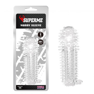 Насадка на член - SuperMe Nubby Sleeve Clear