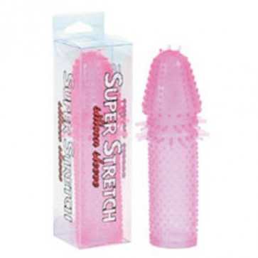Насадки на член - Super Stretch Pink Silicone Sleeve