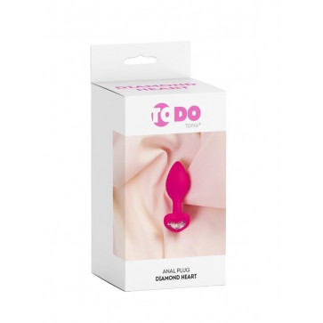 Анальный страз ToDo By Diamond Heart, силикон, розовый, 7 см