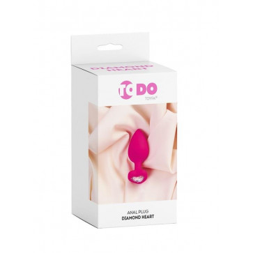 Анальный страз ToDo By Diamond Heart, силикон, розовый, 9,5 см
