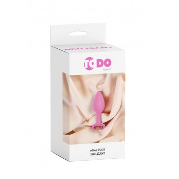 Анальный страз ToDo by Toyfa Brilliant, силикон, розовый, 7 см