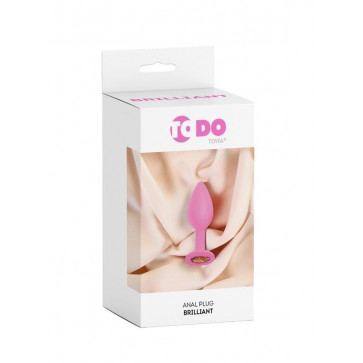 Анальный страз ToDo by Toyfa Brilliant, силикон, розовый, 8 см