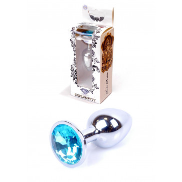 Анальная пробка - Jewellery Silver Plug Light Blue