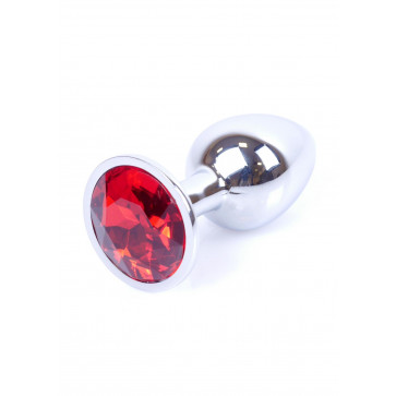 Анальная пробка - Jewellery Silver Plug Red