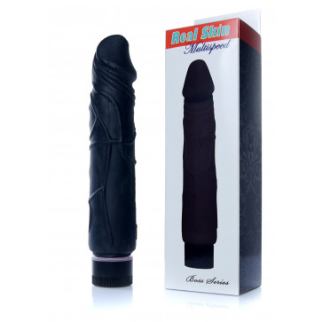 Вибратор - Real Skin Multispeed Black, 22 см
