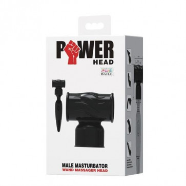 Насадка на вібромасажер - Male Masturbator Wand Massager Head Black