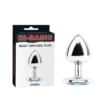 Анальна пробка - Hi-Basic Heart Gem Anal Plug Silver