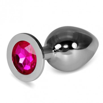 Анальна пробка - Large Silver Plug Fuchsia