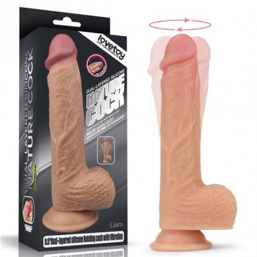 Фалоімітатор - 8.5" Dual layered Silicone Rotating Nature Cock Liam